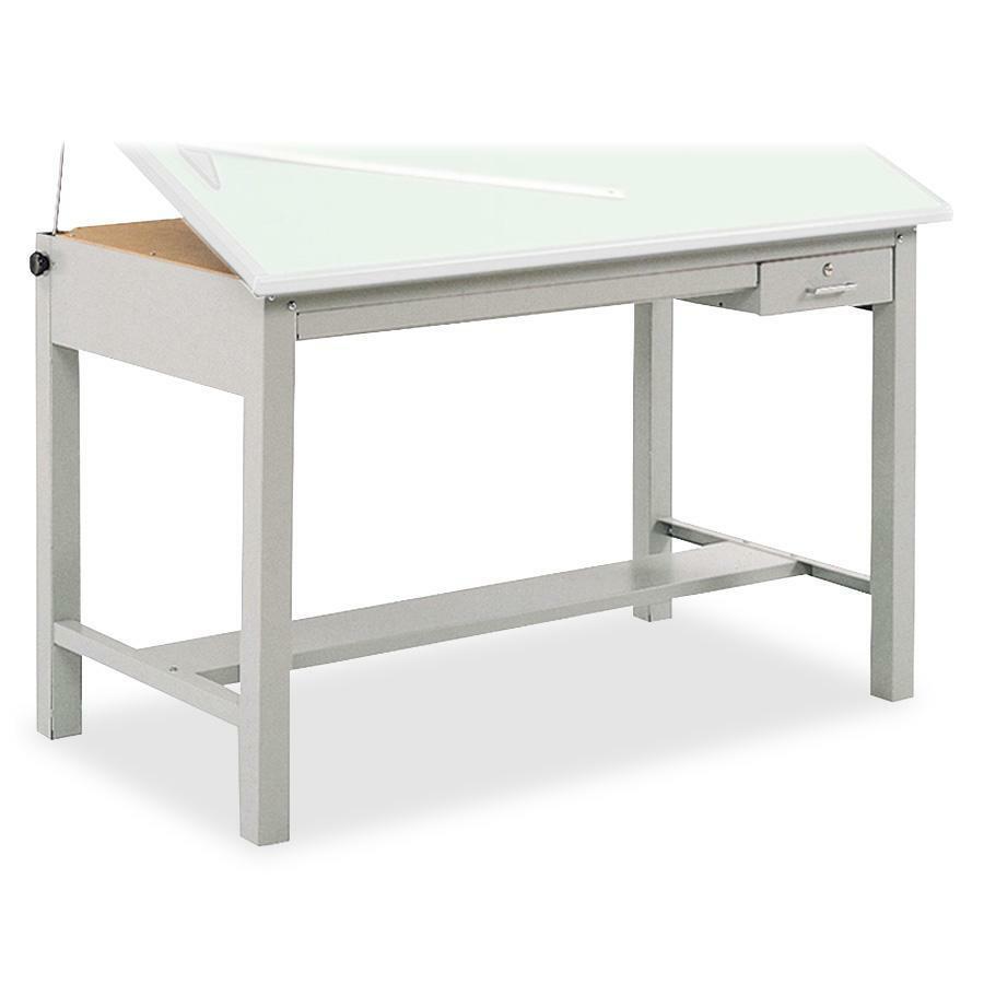 Safco Precision Drafting Table Base - Four Leg Base - 35.50" x 56.38" x 30.50" - Assembly Required - Gray - Steel
