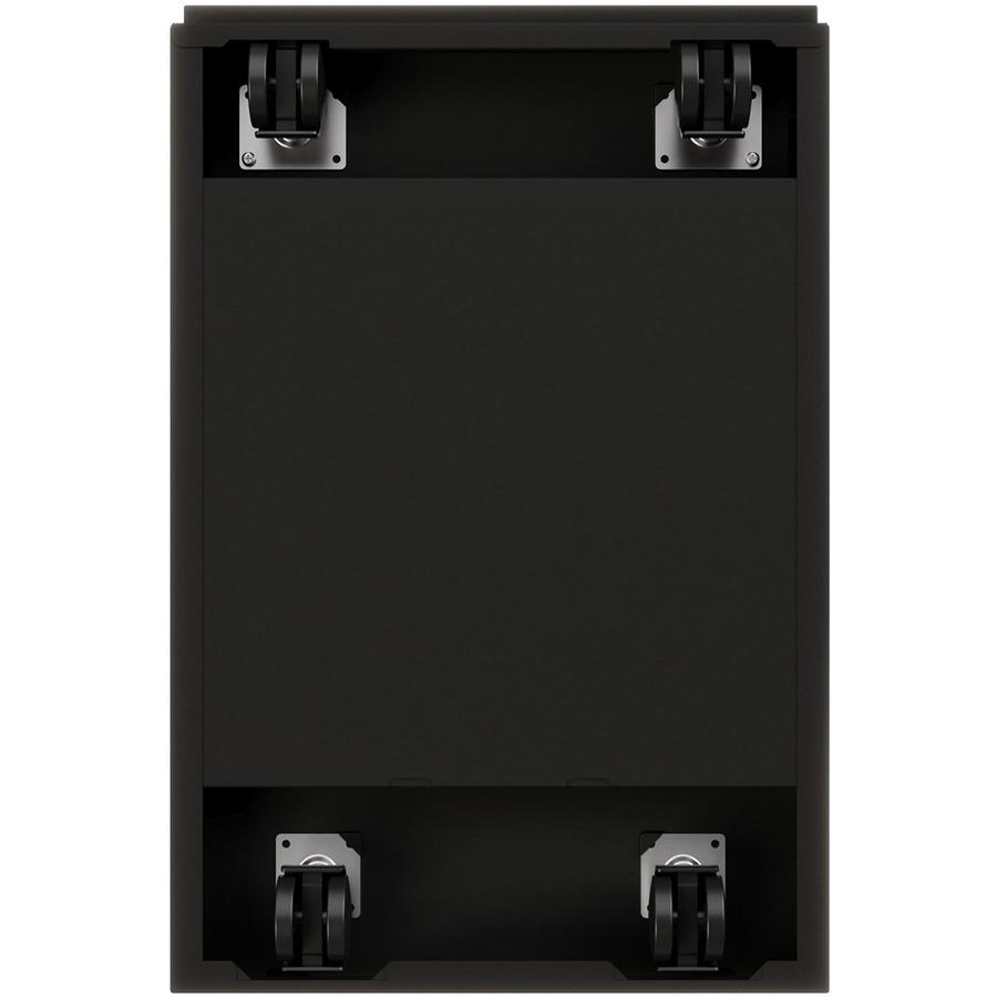 Lorell Mobile Pedestal File with Seating - 2-Drawer - 15" x 19.9" x 23.8" - Black