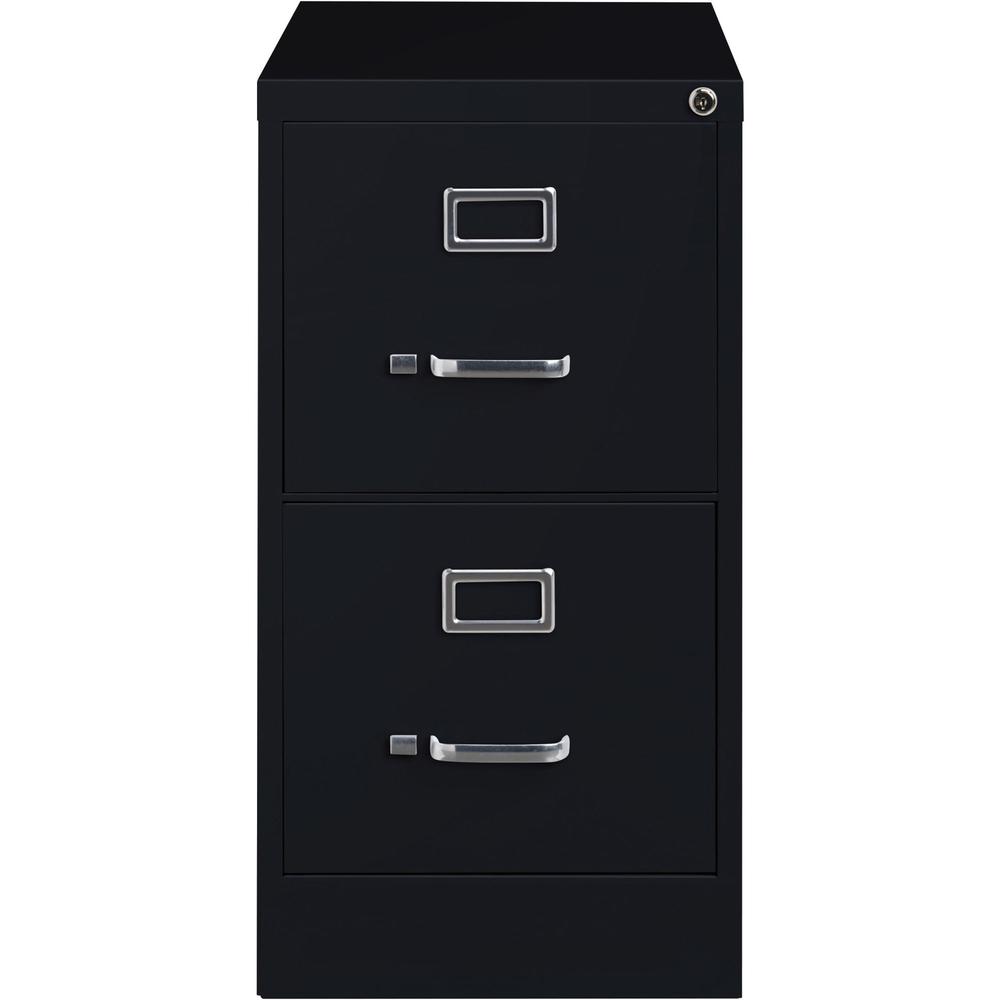 Lorell Vertical File - 2-Drawer - 15" x 25" x 28.4" - Letter - Black - Steel - Recycled