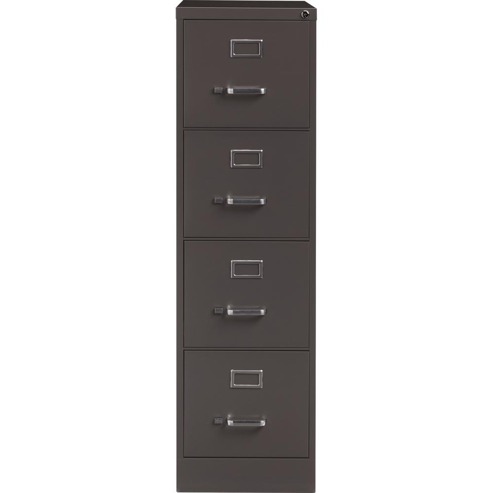 Lorell Fortress Series 4-Drawer Vertical File - 26.5" Letter-size - 15" x 26.5" x 52" - Label Holder, Drawer Extension, Ball-bearing Suspension