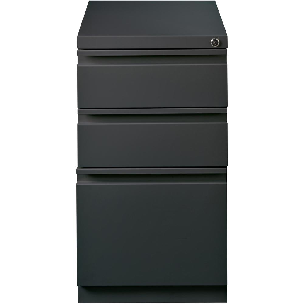 Lorell Mobile Pedestal File - 3 Drawers - Letter Size - Mobility, Casters, Security Lock