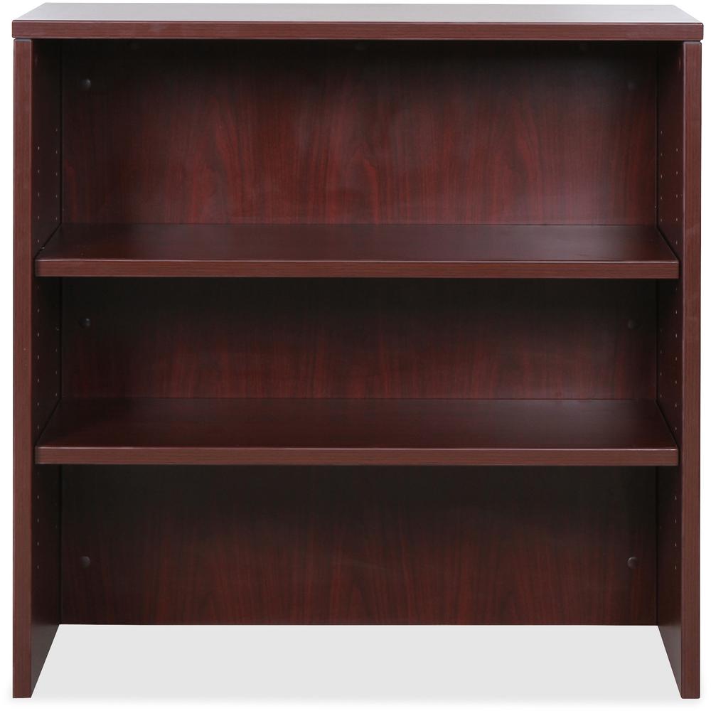 Lorell Essentials Mahogany Laminate Stack-on Bookshelf - 36" x 15" x 36" - 2 Shelves - Stackable - Mahogany Laminate - Assembly Required