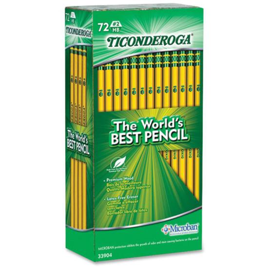 Ticonderoga Woodcase Pencils - #2 Lead - Yellow Barrel - 72/Box