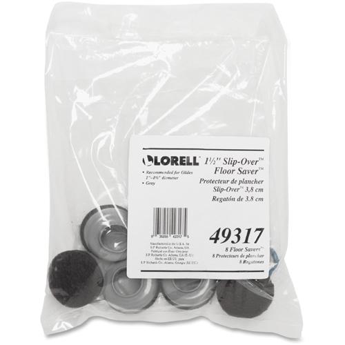Lorell Floor Savers - Gray Vinyl - 8/Pack