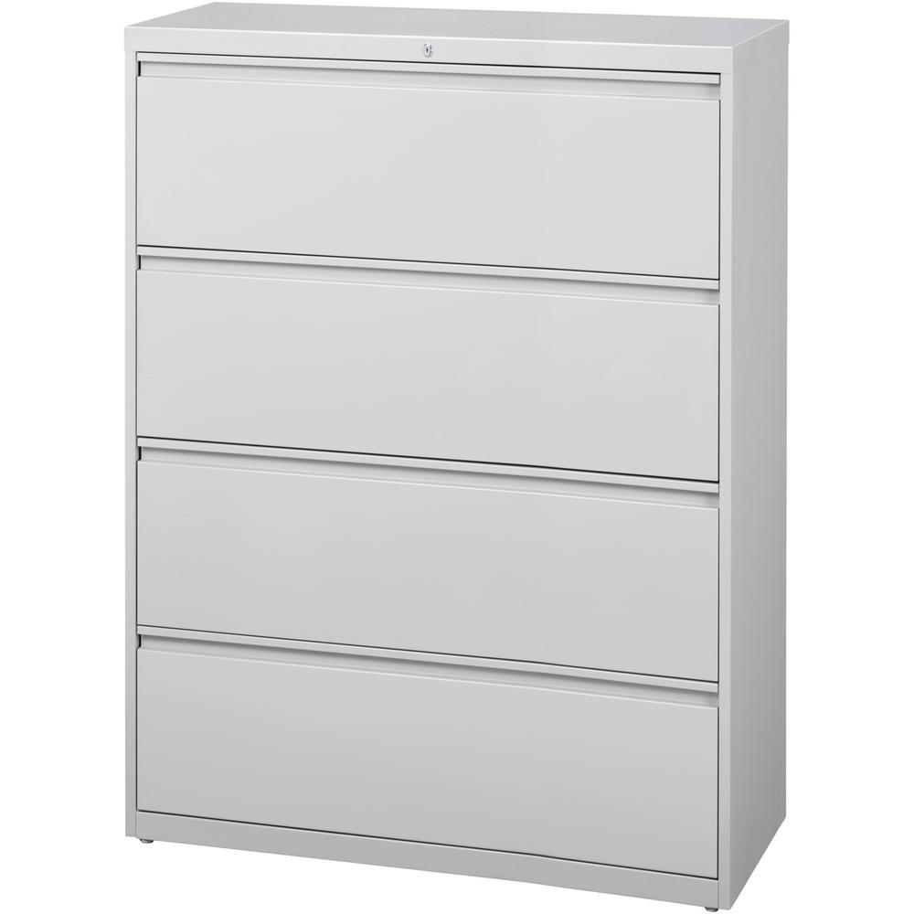 Lorell Lateral File - 4-Drawer - 42" x 18.6" x 52.5" - Legal, Letter, A4 - Light Gray