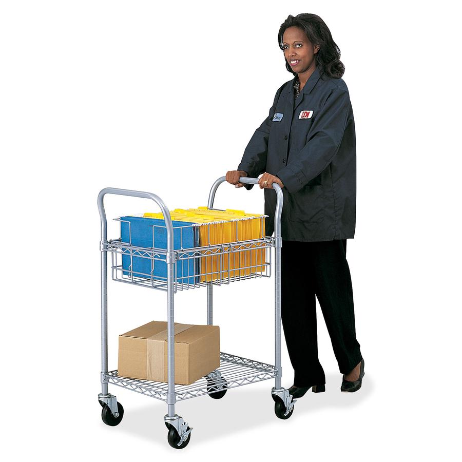 Safco Wire Mail Cart - 600 lb Capacity - Steel - Gray