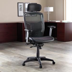 Lorell Ergomesh Series High-Back Mesh Chair - Black Mesh Seat - Mesh Back - Plastic, Steel Frame - Black - 1 Each