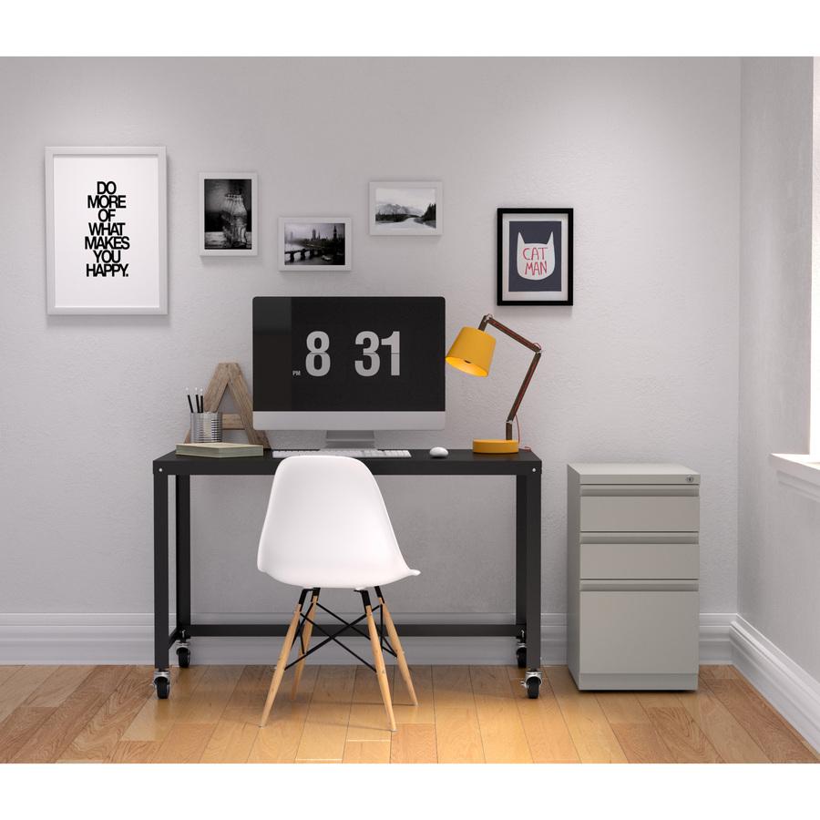 Lorell Mobile File Pedestal - 15" x 20" x 27.8" - Letter Size - Light Gray - Steel - Recycled
