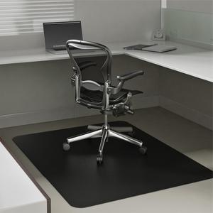 Deflecto EconoMat Chair Mat - Floor, Office, Carpeted Floor - 53" x 45" - Rectangle - Vinyl - Black