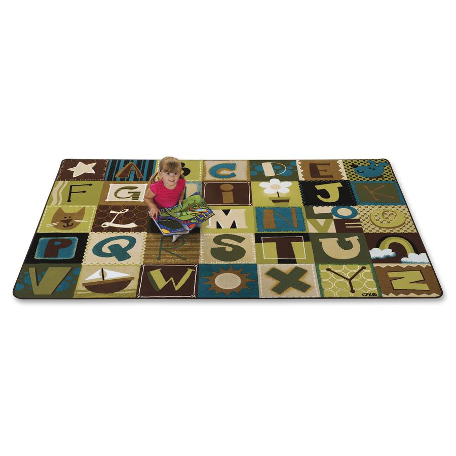 Carpets for Kids Toddler Alpha Blocks Nature Rug - 72" x 48" Rectangle