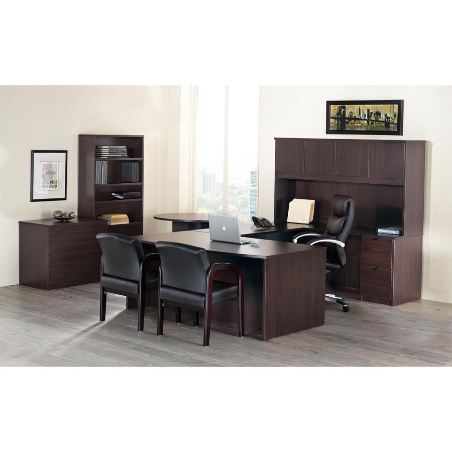 Lorell Prominence 2.0 Espresso Laminate Left Return - 2-Drawer - 42" x 24" x 29" - 1" Top - 2 x File Drawer(s) - Band Edge - Material: Particleboard - Finish: Espresso Laminate, Thermofused Melamine (TFM)
