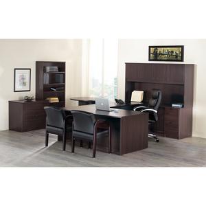 Lorell Prominence 2.0 Espresso Laminate Box/File Left Return - 2-Drawer - 42" x 24" x 29" - 1" Top - 2 x File, Box Drawer(s) - Single Pedestal on Left Side - Band Edge - Material: Particleboard - Finish