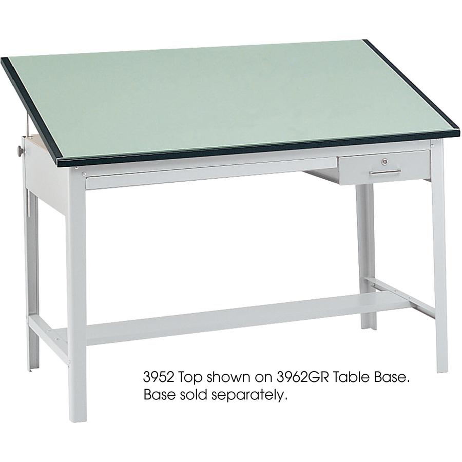 Safco Precision Drafting Table Top - Green - 37.50" x 60" x 1" - Assembly Required - Wood, Particleboard