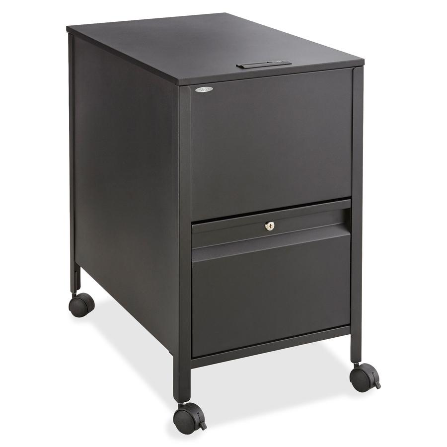 Safco Mobile File Cart - 300 lb Capacity - 4 Casters - Steel - 17" Width x 26" Depth x 28" Height - Black
