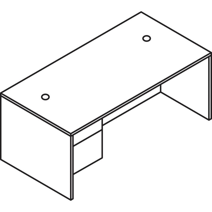 Hon 10500 H10584L Pedestal Desk - 66" X 30" X 29.5" - 2 X Box, File Drawer(S)Left Side - Flat Edge