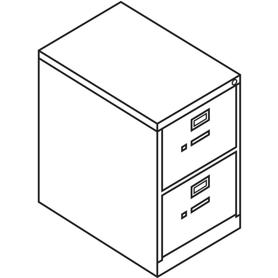 HON 310 H312C File Cabinet - 18.3" x 26.5" x 29" - 2 Drawer - Light Gray Finish