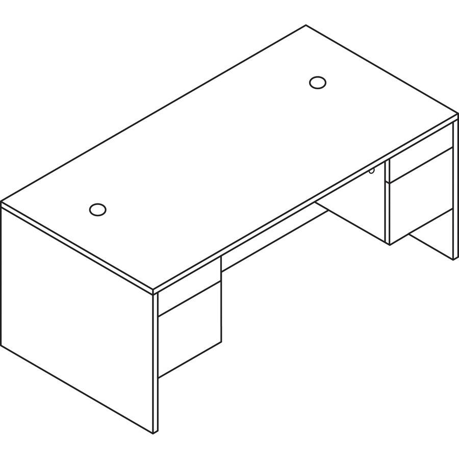 Hon 10500 H10593 Pedestal Desk - 72" X 36" X 29.5" - 4 X Box, File Drawer(S) - Double Pedestal - Flat Edge - Finish: Mahogany