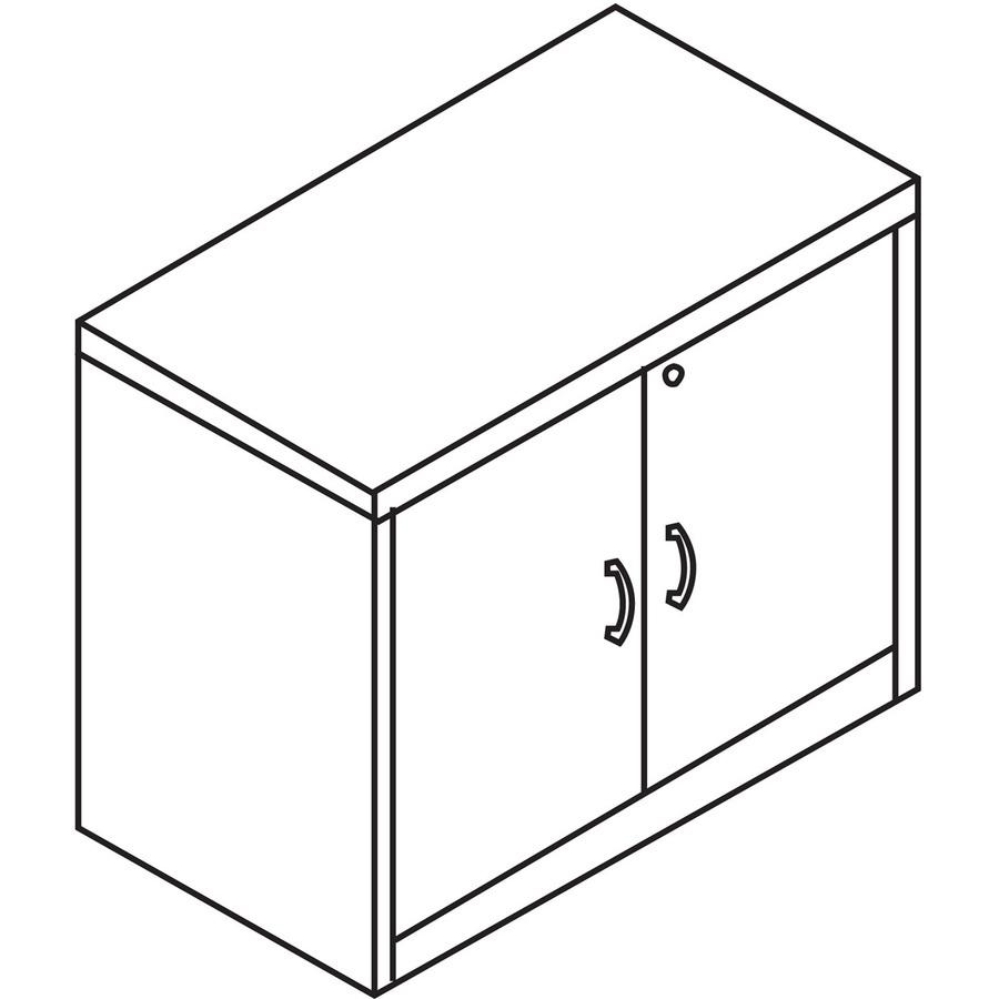 HON Valido H115291 Storage Cabinet - 36" x 20" x 29.5" - 2 Doors - Mahogany Finish