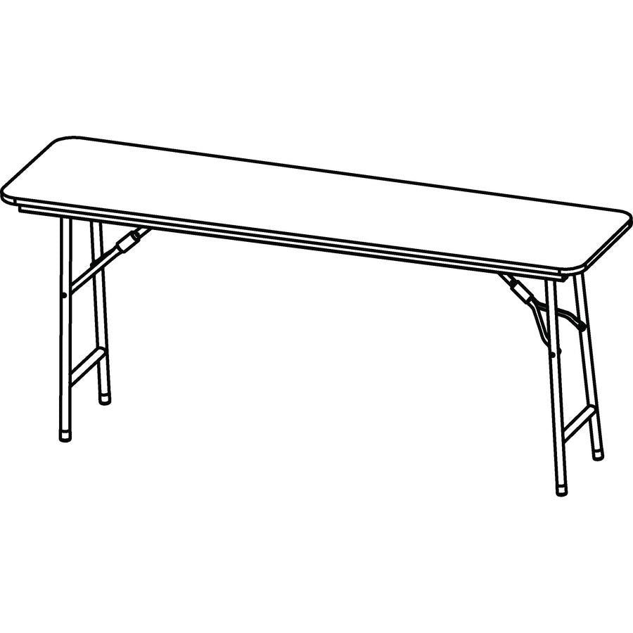 Lorell Mahogany Folding Banquet Table - 60" x 18" x 0.62" - 29" Height