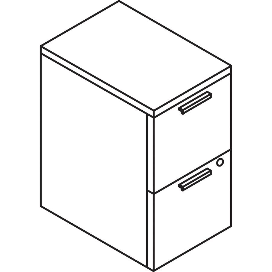 HON 10500 H105104 Pedestal - 15.8" - 2 File Drawers - Sterling Ash Finish