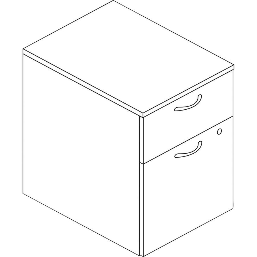 HON Mod HLPLPMBF Pedestal - 15" x 20" x 20" - 2 Box, File Drawers - Traditional Mahogany Finish