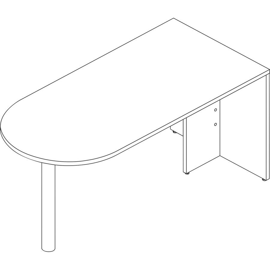 HON Mod HLPLPEN6630 Peninsula Desk - 66" x 30" x 29" - Traditional Mahogany Finish