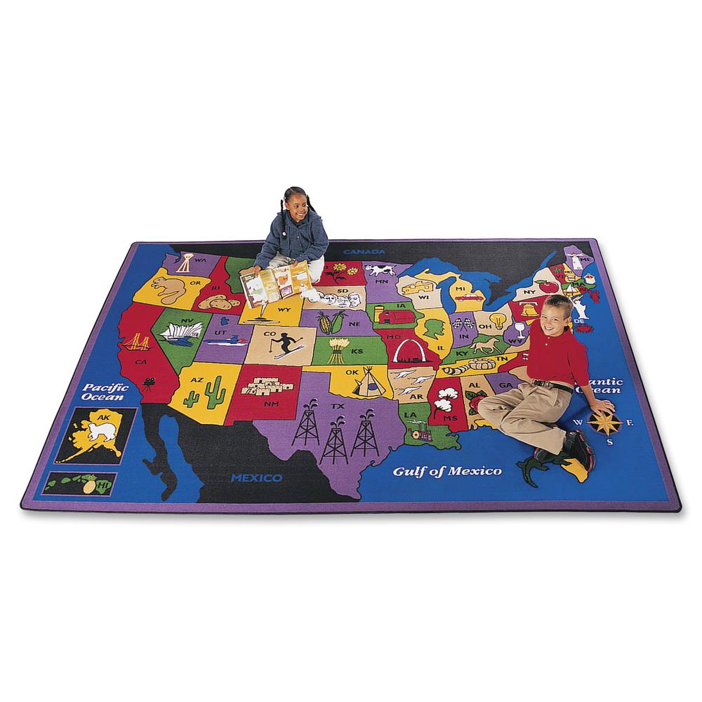 Carpets for Kids Discover America U.S. Map Area Rug - 53.04" x 69.96" - Rectangle
