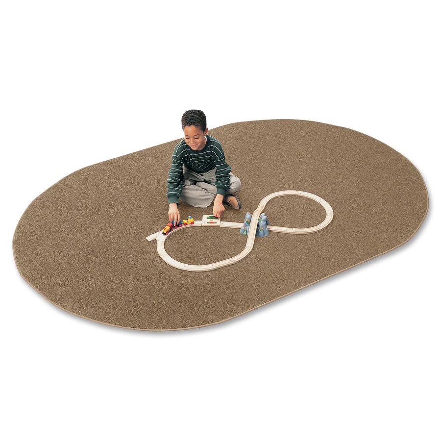 Carpets for Kids Mt. St. Helens Carpet Rug - 108" x 72" - Oval - Tan - Nylon