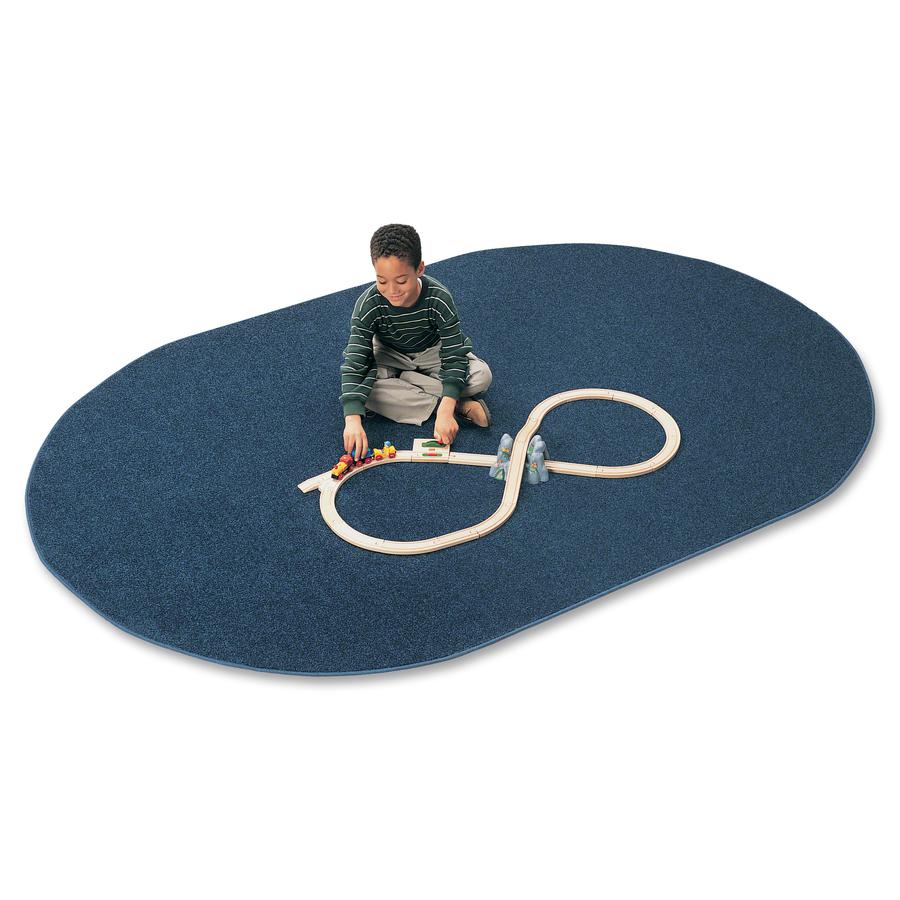 Carpets for Kids Mt. St. Helens Carpet Rug - 108" x 72" - Oval - Navy - Nylon