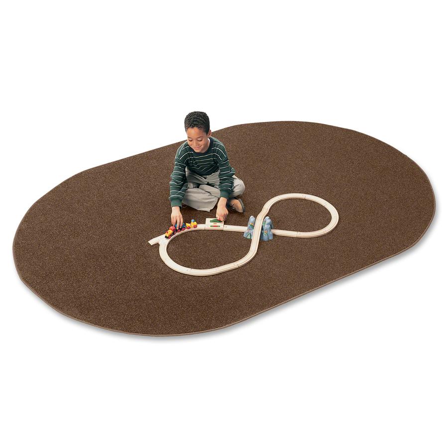 Carpets for Kids Mt. St. Helens Carpet Rug - 108" x 72" - Oval - Mocha - Nylon