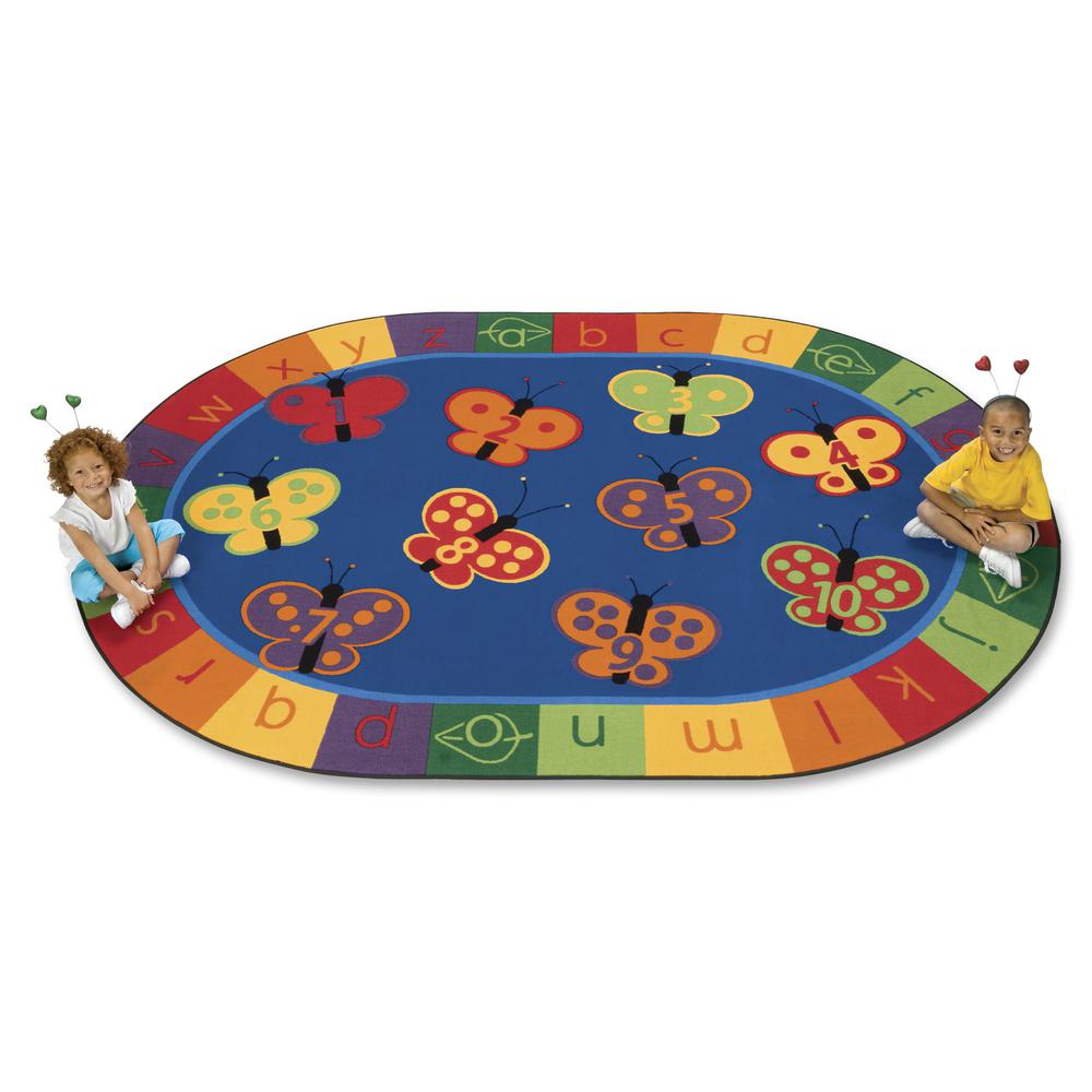 Carpets for Kids 123 ABC Butterfly Fun Oval Rug - 65" x 46"