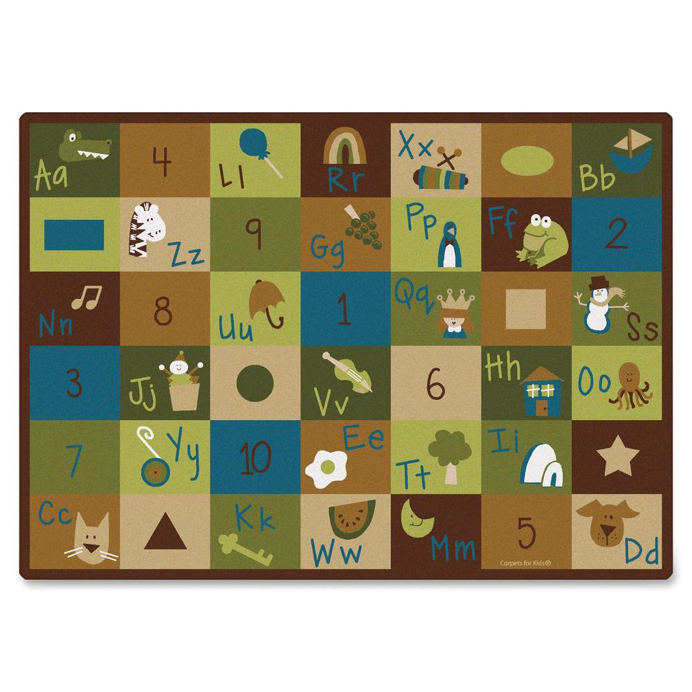 Carpets for Kids Learning Blocks Nature Design Rug - 70" x 53" - Rectangle