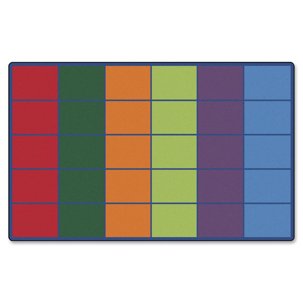 Carpets for Kids Color Rows Seating Rug - 13.33 ft Length x 100" Width - Rectangle