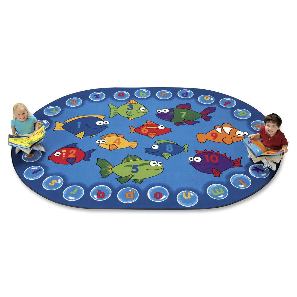 Carpets for Kids Fishing For Literacy Oval Rug - 25.83 ft Length x 65" Width