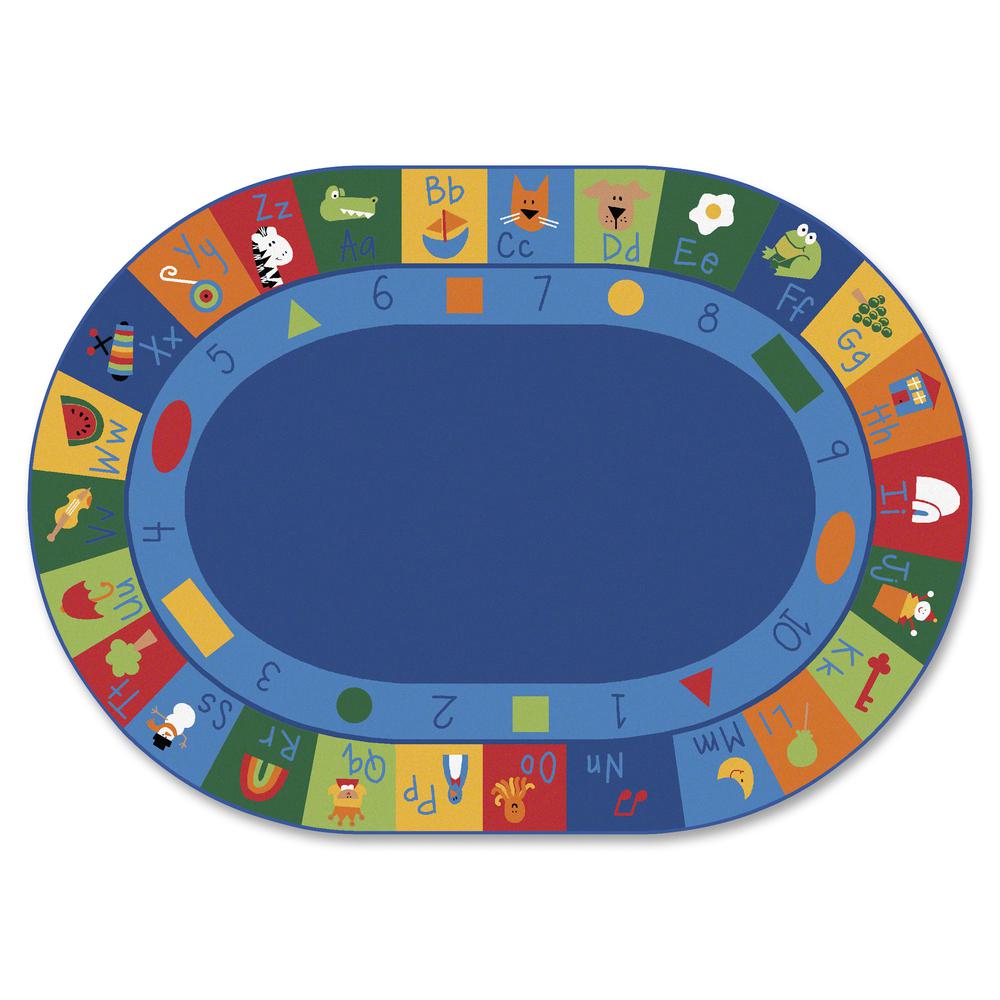 Carpets for Kids Learning Blocks Oval Seating Rug - 11.67 ft Length x 99" Width