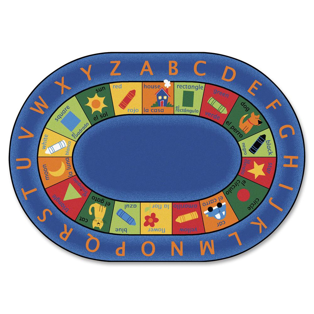 Carpets for Kids Bilingual Early Learning Oval Rug - 11.67 ft Length x 99" Width