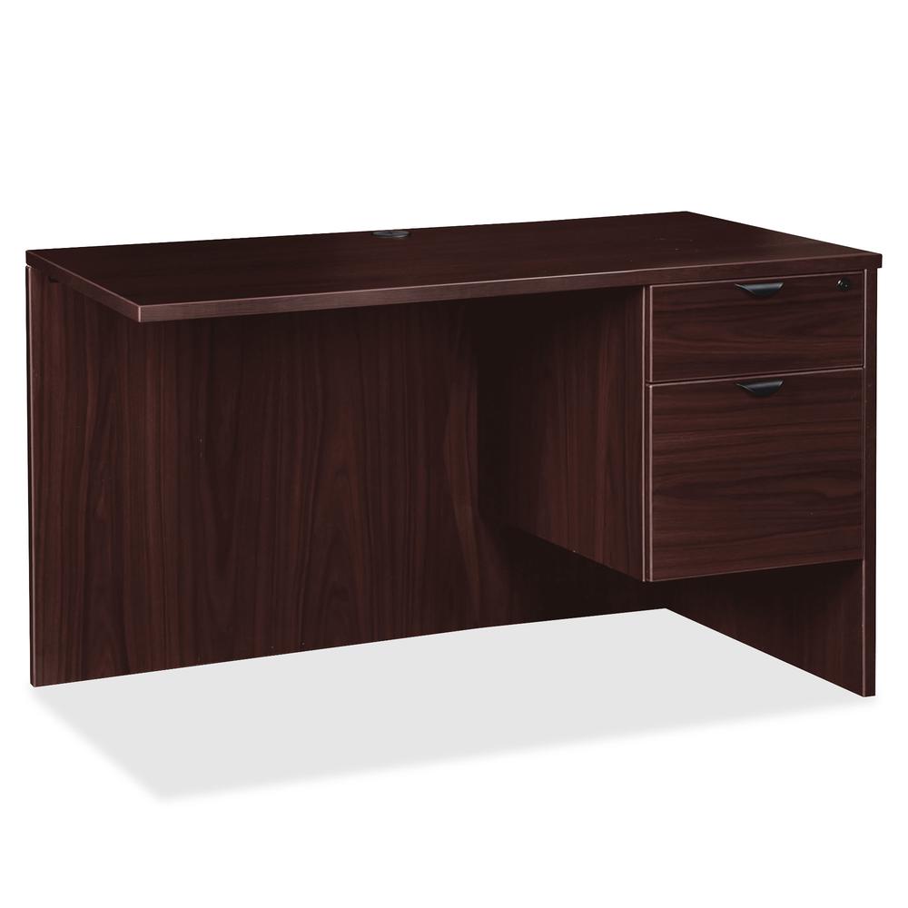 Lorell Prominence 2.0 Espresso Laminate Box/File Right Return - 2-Drawer - 42" x 24" x 29" - 1" Top - 2 x File, Box Drawer(s) - Single Pedestal on Right Side - Band Edge - Material: Particleboard - Finish: Espresso