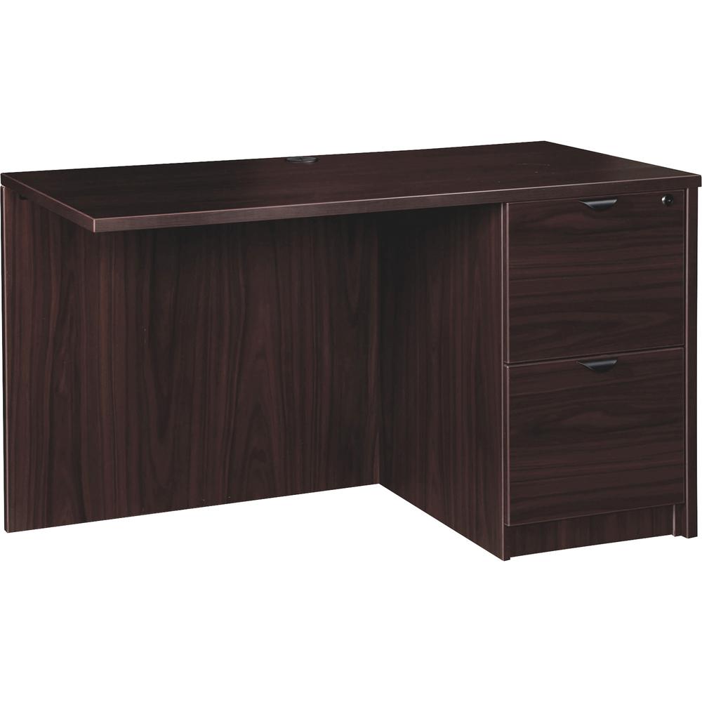 Lorell Prominence 2.0 Espresso Laminate Right Return - 2-Drawer - 42" x 24" x 29" - 1" Top - 2 x File Drawer(s) - Band Edge - Material: Particleboard - Finish: Espresso Laminate, Thermofused Melamine (TF)