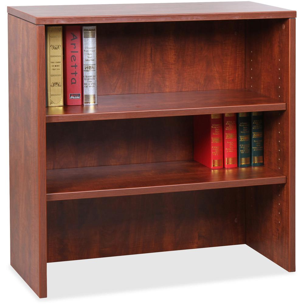 Lorell Essentials Cherry Laminate Stack-on Bookshelf - 36" x 15" x 36" - 2 Shelves - Lockable