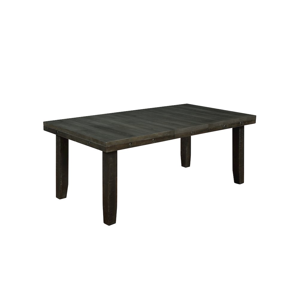 Image of Classic Extendable Dining Table W/Center 18" Leaf In Rustic Dark Oak Finish