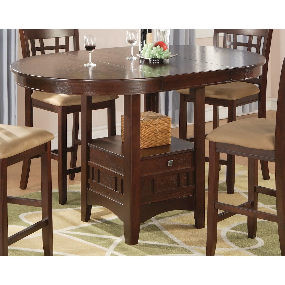 Image of Lavon Oval Counter Height Table Warm Brown