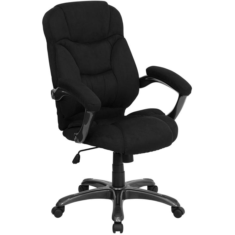 Black Microfiber Executive Office Chair with Arms