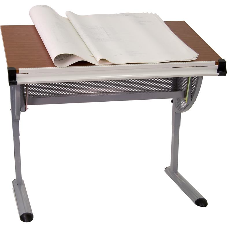 Adjustable Drafting Table with Pewter Frame