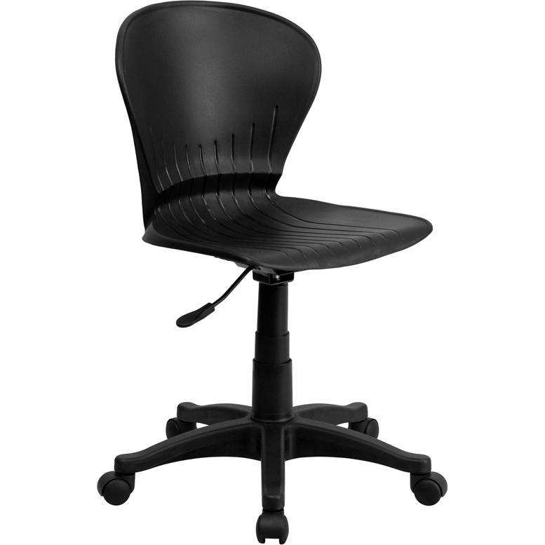 Black Plastic Swivel Task Office Chair