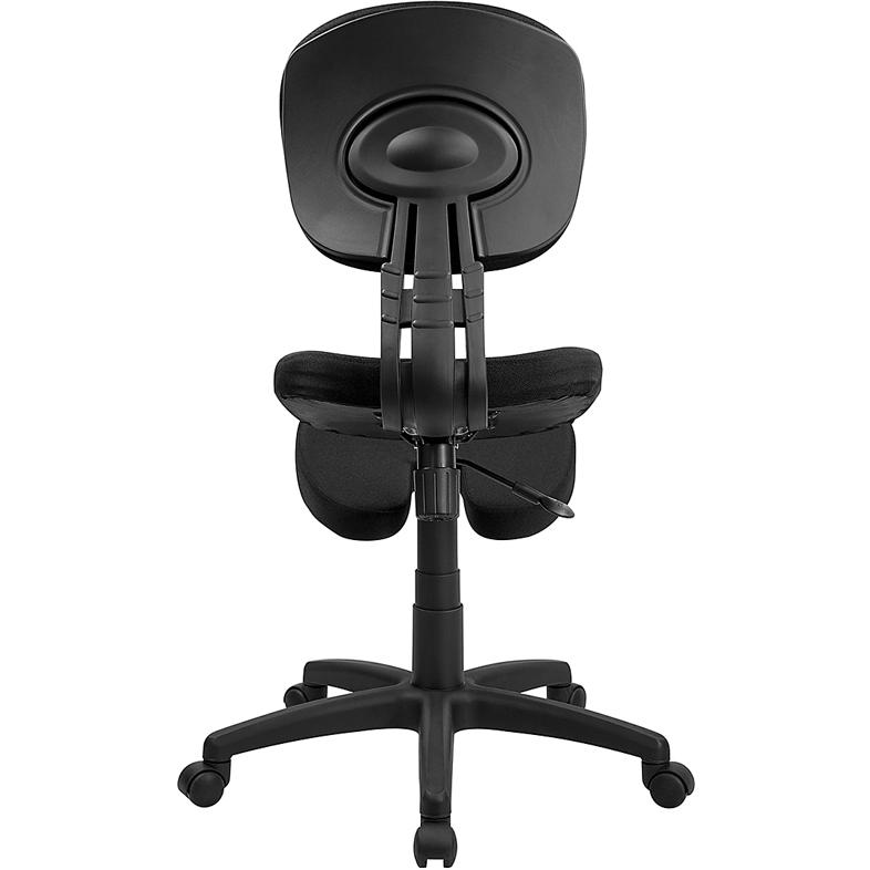Ergonomic Kneeling Posture Office Chair with Back in Black Fabric