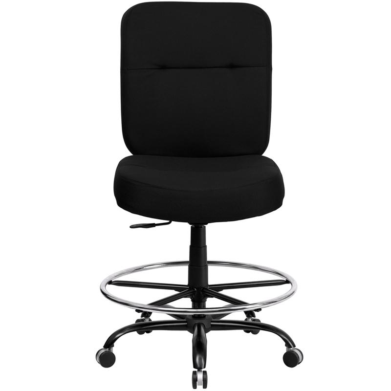 Black Ergonomic Drafting Chair with Rectangular Back